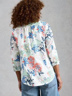 White Stuff Sophie Embroidered Floral Shirt, White/Multi - view 2, White/Multi