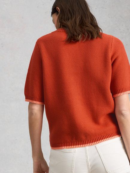 White Stuff Isabella Short Sleeve Cardigan, Red - view 2, Red