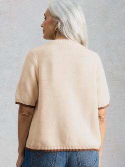 White Stuff Isabella Short Sleeve Cardigan, Ivory - view 2, Ivory