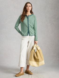 White Stuff Lulu Striped Cardigan, Green/Multi, Green/Multi