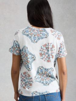 White Stuff Abbie Abstract Print T-Shirt, White/Multi - view 2, White/Multi