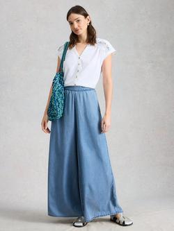 White Stuff Billie Embroidered Sleeveless Shirt, White, White