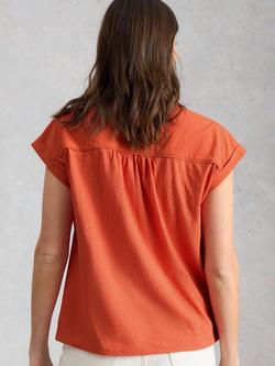 White Stuff Billie Cap Sleeve Shirt, Red - view 2, Red