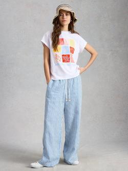 White Stuff Gina Seashells Graphic T-Shirt, White/Multi, White/Multi