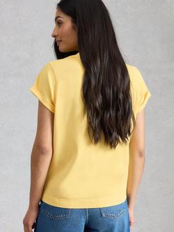 White Stuff Gina Cotton T-Shirt, Yellow - view 2, Yellow