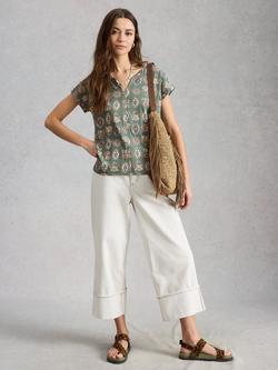 White Stuff Nelly T-Shirt, Khaki/Multi, Khaki/Multi