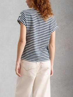 White Stuff Nelly Notch Neck Floral T-Shirt, Navy/Multi - view 2, Navy/Multi