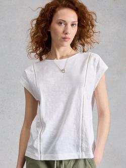 White Stuff Penelope Button Back T-Shirt, White - view 2, White
