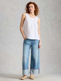 White Stuff Paradise Pure Linen Vest Top, White, White
