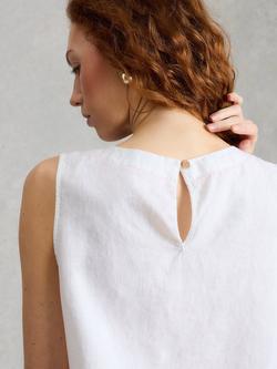 White Stuff Paradise Pure Linen Vest Top, White - view 2, White