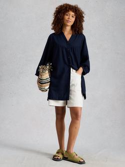White Stuff Raquel V-Neck Tunic, Navy, Navy