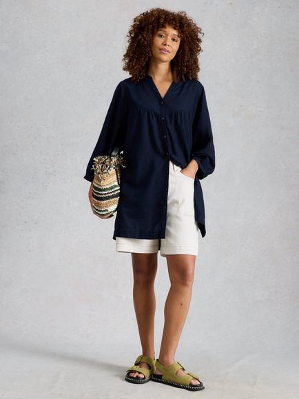 White Stuff Raquel V-Neck Tunic, Navy, Navy
