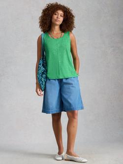 White Stuff Scarlette Scoop Neck Linen Vest, Green