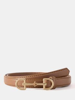 Mint Velvet Snaffle Detail Pure Leather Belt, Brown Tan, Brown Tan