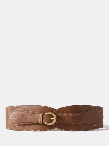 Mint Velvet Obi Wide Waist Pure Leather Belt, Tan