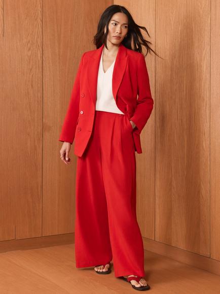 Mint Velvet Wide Leg Trousers, Red - view 2, Red