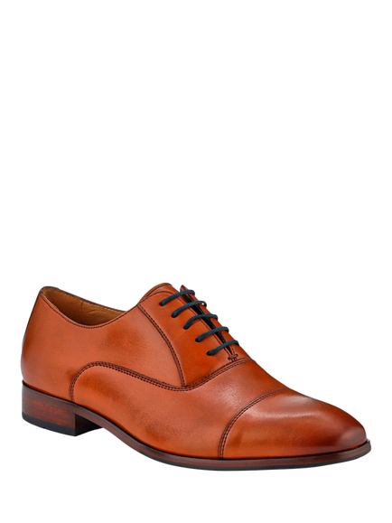 Jones Bootmaker Marvin Leather Oxford Shoes, Tan - view 2, Tan