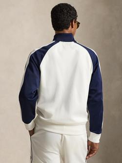 Ralph Lauren Wimbledon 2026 Knitted Full Zip Tracksuit Top, Ceramic White/Refined Navy - view 2, Ceramic Whit/Ref Nvy