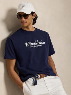 Polo Ralph Lauren X Wimbledon 2026 Cotton Regular Fit T-Shirt, Refined Navy, Refined Navy