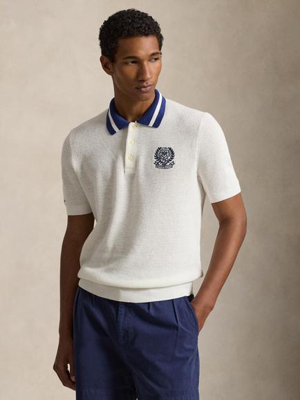 Polo Ralph Lauren X Wimbledon 2026 Cotton Regular Fit Sweater Polo Shirt, Classic Oxford White, Classic Oxford White