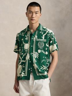 Polo Ralph Lauren Wimbledon 2026 Short Sleeve Linen Silk Blend Shirt, Championship Floral, Championship Floral