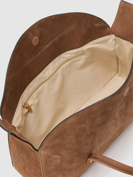 Reiss Anika Suede Bowling Bag, Tan - view 2, Tan