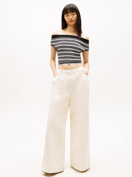 Tommy Hilfiger Mid Rise Loose Baggy Jeans, Off White - view 2, Off White