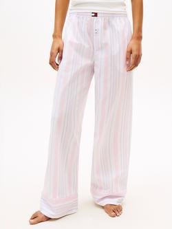 Tommy Hilfiger Heritage Stripe Poplin Pyjama Bottoms, Pink, Pink
