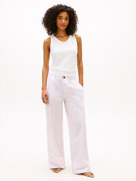 Tommy Hilfiger Heritage Stripe Poplin Pyjama Bottoms, Pink - view 2, Pink