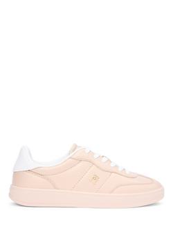 Tommy Hilfiger TH Monogram Metallic Leather Trainers, Pink, Pink