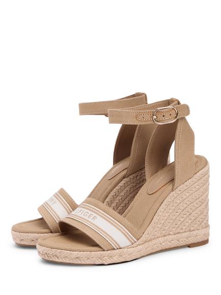 Tommy Hilfiger Canvas Denim Wedge Espadrilles, Beige - view 2, Beige