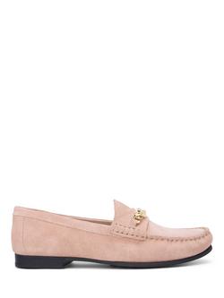 Tommy Hilfiger Suede Chain Penny Loafers, Pink, Pink