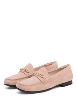 Tommy Hilfiger Suede Chain Penny Loafers, Pink - view 2, Pink