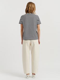 Chinti & Parker Snoopy Cherry Breton Stripe T-Shirt, Navy Multi - view 2, Navy Multi