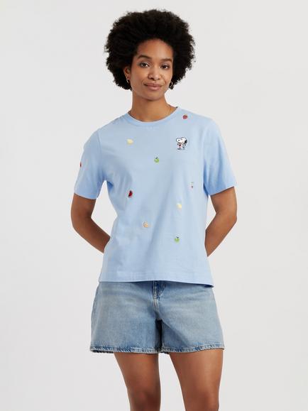 Chinti & Parker Snoopy Fruit T-Shirt, Light Blue
