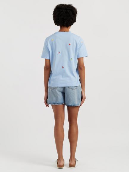 Chinti & Parker Snoopy Fruit T-Shirt - view 2, Light Blue