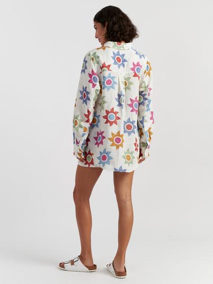 Chinti & Parker Sol Long Sleeve Shirt, Cream/Multi - view 2, Cream/Multi
