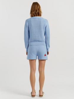 Chinti & Parker Snoopy Peek Crochet Cardigan - view 2, Light Blue