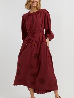 Chinti & Parker Broderie Linen Blend Dress, Sienna