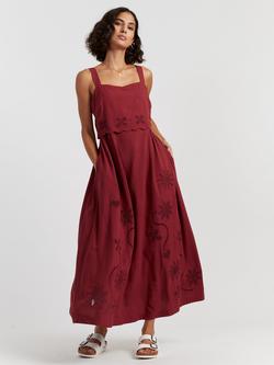 Chinti & Parker Broderie Linen Blend Summer Dress, Sienna