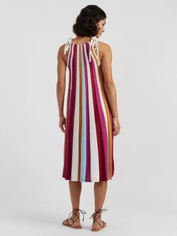 Chinti & Parker Rainbow Stripe Swing Dress, Multi - view 2, Multi