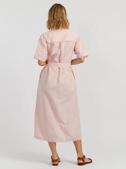 Chinti & Parker Linen Blend Scallop Edge Shirt Dress - view 2, Light Pink