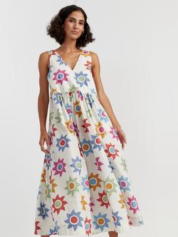 Chinti & Parker Sol Smock Maxi Dress, Cream/Multi, Cream/Multi