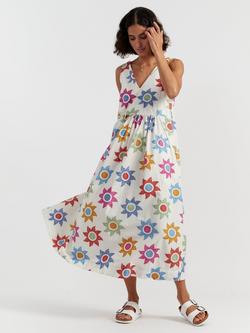 Chinti & Parker Sol Smock Maxi Dress, Cream/Multi - view 2, Cream/Multi