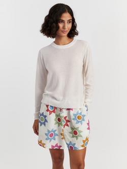 Chinti & Parker Air Crew Neck Pure Cashmere Jumper, Cream