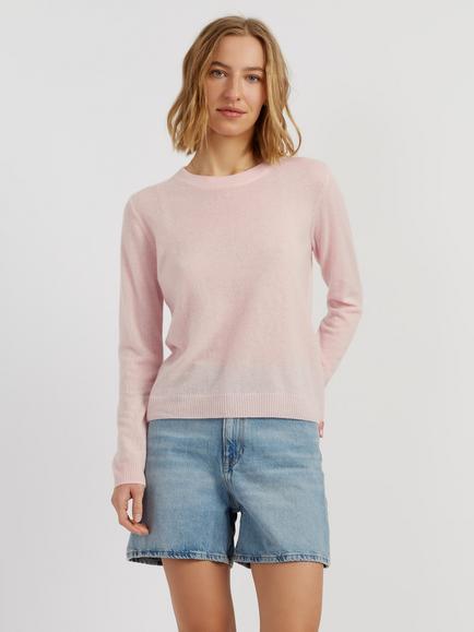 Chinti & Parker Air Crew Neck Pure Cashmere Jumper, Soft Pink