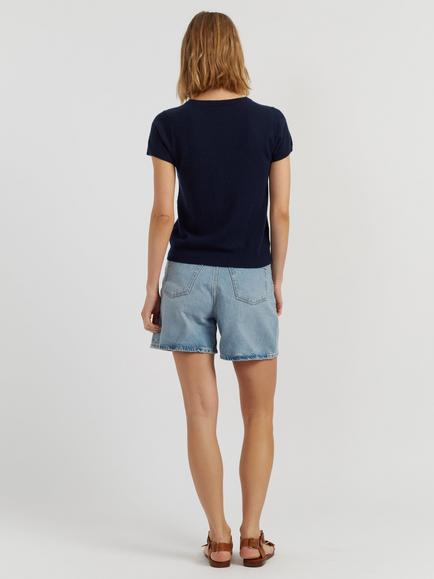 Chinti & Parker Air Pure Cashmere T-Shirt - view 2, Navy