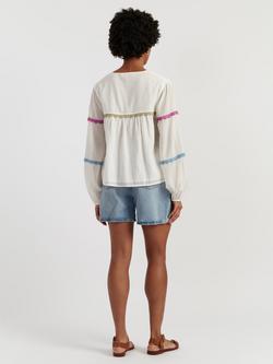 Chinti & Parker Scallop Trim Shirt, Cream/Multi - view 2, Cream/Multi