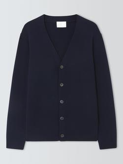 John Lewis Merino Wool V-Neck Cardigan, Navy, Navy