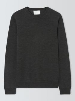 John Lewis Merino Wool Crew Neck Jumper, Asphalt Marl, Asphalt Marl